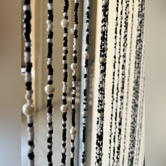 25 STRANDS Hand made Glass beads & tin STUNNING Boho Style Work of Art 1 CURTAIN - Picture 6 of 10